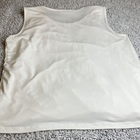 CALVIN KLEIN XL White Shirt With Floral Underlay & Gold Accent - Picture 10 of 11